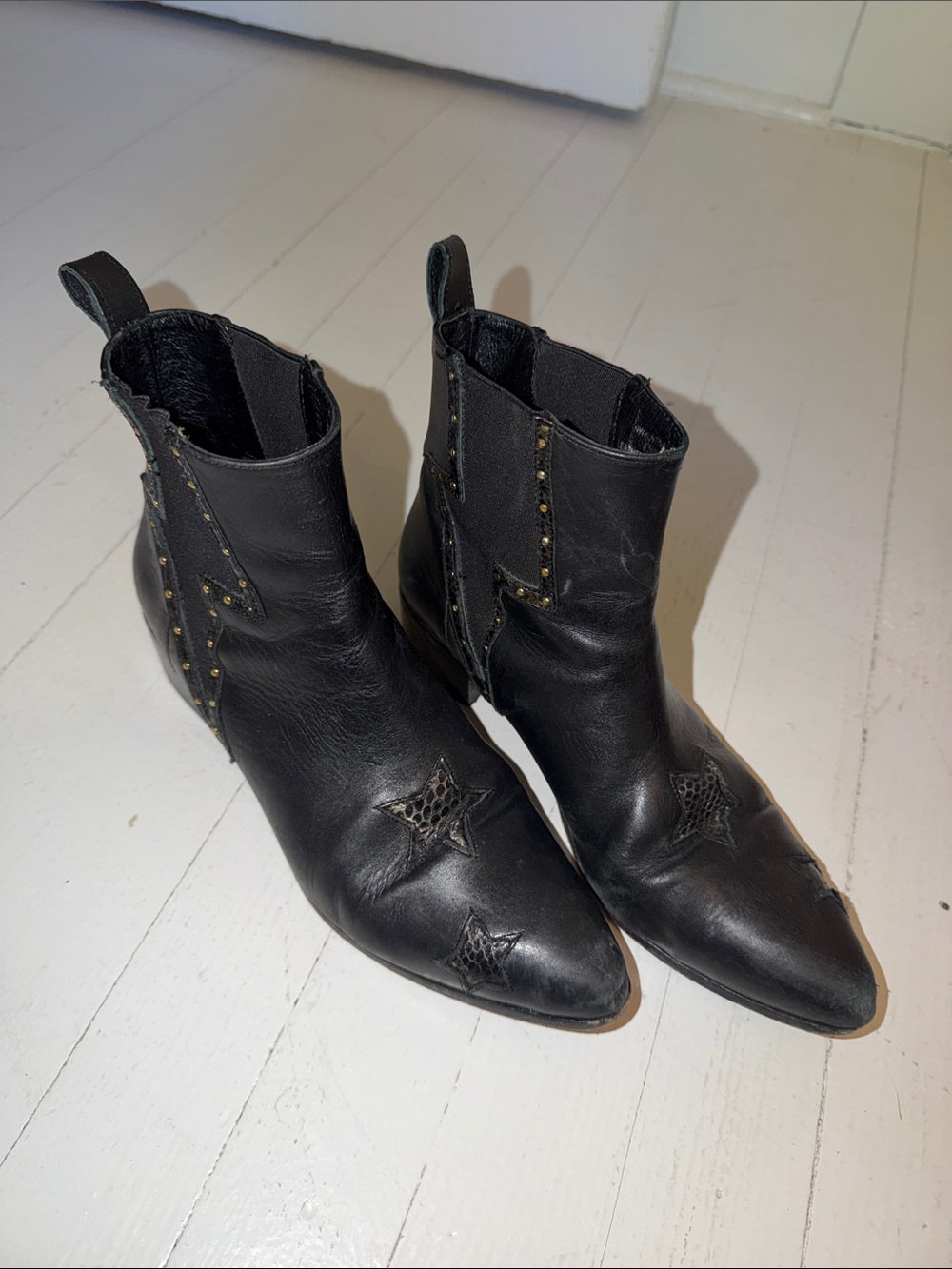 Nine West Cow Boy Style Leather Ankle Boots - Women's